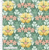 Tissu artisanal 100 % coton imprimé biologique Victoria Louise Art Nouveau, largeur 110 cm, pour projets de courtepointe pour enfants et décoration intérieure